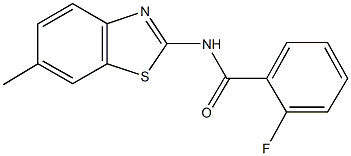 2-fluoro-N-(6-methyl-1,3-benzothiazol-2-yl)benzamide Structure