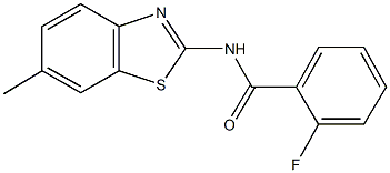 2-fluoro-N-(6-methyl-1,3-benzothiazol-2-yl)benzamide 结构式