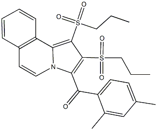 [1,2-bis(propylsulfonyl)pyrrolo[2,1-a]isoquinolin-3-yl](2,4-dimethylphenyl)methanone 结构式