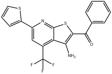 [3-amino-6-(2-thienyl)-4-(trifluoromethyl)thieno[2,3-b]pyridin-2-yl](phenyl)methanone,313380-04-0,结构式