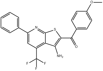 [3-amino-6-phenyl-4-(trifluoromethyl)thieno[2,3-b]pyridin-2-yl](4-methoxyphenyl)methanone,313380-11-9,结构式