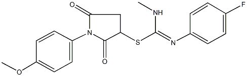 1-(4-methoxyphenyl)-2,5-dioxo-3-pyrrolidinyl N'-(4-fluorophenyl)-N-methylimidothiocarbamate|