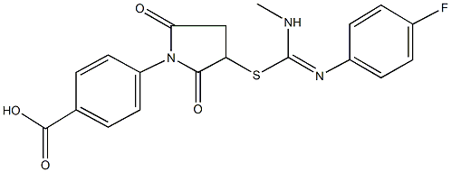 4-(3-{[[(4-fluorophenyl)imino](methylamino)methyl]sulfanyl}-2,5-dioxo-1-pyrrolidinyl)benzoic acid Struktur