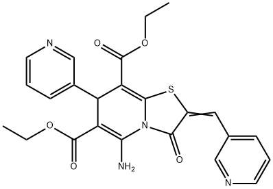 diethyl 5-amino-3-oxo-7-(3-pyridinyl)-2-(3-pyridinylmethylene)-2,3-dihydro-7H-[1,3]thiazolo[3,2-a]pyridine-6,8-dicarboxylate|