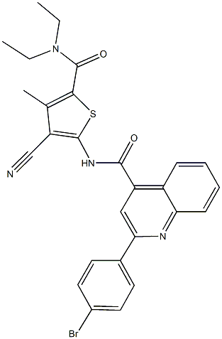 2-(4-bromophenyl)-N-{3-cyano-5-[(diethylamino)carbonyl]-4-methyl-2-thienyl}-4-quinolinecarboxamide Structure