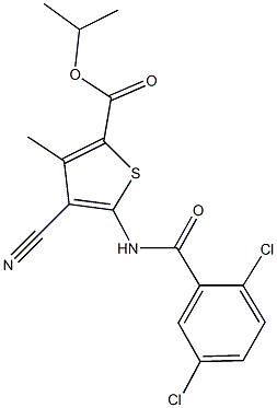 isopropyl 4-cyano-5-[(2,5-dichlorobenzoyl)amino]-3-methyl-2-thiophenecarboxylate 结构式