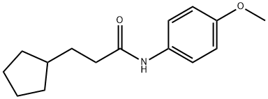 3-cyclopentyl-N-(4-methoxyphenyl)propanamide 化学構造式