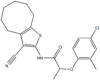 2-(4-chloro-2-methylphenoxy)-N-(3-cyano-4,5,6,7,8,9-hexahydrocycloocta[b]thien-2-yl)propanamide|