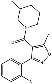 1-{[3-(2-chlorophenyl)-5-methyl-4-isoxazolyl]carbonyl}-3-methylpiperidine 化学構造式