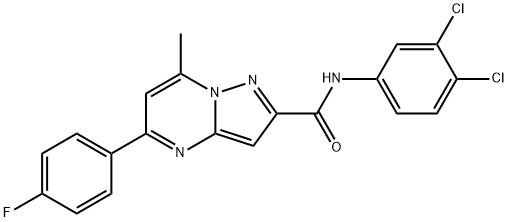 N-(3,4-dichlorophenyl)-5-(4-fluorophenyl)-7-methylpyrazolo[1,5-a]pyrimidine-2-carboxamide 化学構造式