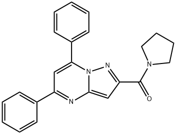 5,7-diphenyl-2-(1-pyrrolidinylcarbonyl)pyrazolo[1,5-a]pyrimidine,313387-90-5,结构式