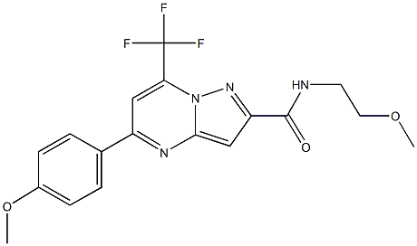 N-(2-methoxyethyl)-5-(4-methoxyphenyl)-7-(trifluoromethyl)pyrazolo[1,5-a]pyrimidine-2-carboxamide Structure