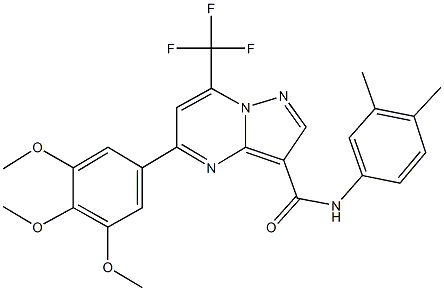 N-(3,4-dimethylphenyl)-7-(trifluoromethyl)-5-(3,4,5-trimethoxyphenyl)pyrazolo[1,5-a]pyrimidine-3-carboxamide Structure