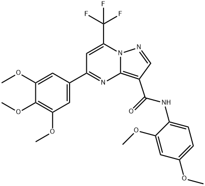 N-(2,4-dimethoxyphenyl)-7-(trifluoromethyl)-5-(3,4,5-trimethoxyphenyl)pyrazolo[1,5-a]pyrimidine-3-carboxamide Structure