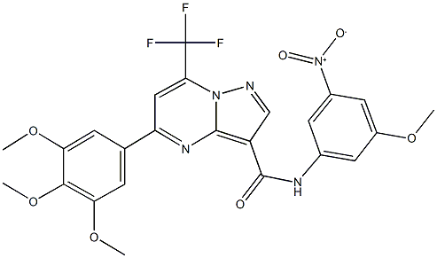 N-{3-nitro-5-methoxyphenyl}-7-(trifluoromethyl)-5-(3,4,5-trimethoxyphenyl)pyrazolo[1,5-a]pyrimidine-3-carboxamide 结构式