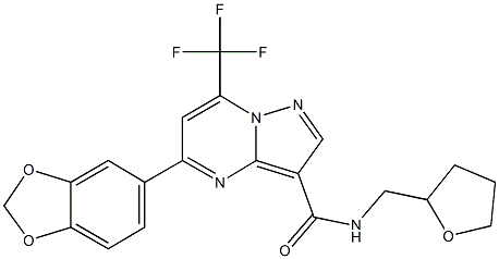 5-(1,3-benzodioxol-5-yl)-N-(tetrahydro-2-furanylmethyl)-7-(trifluoromethyl)pyrazolo[1,5-a]pyrimidine-3-carboxamide Structure