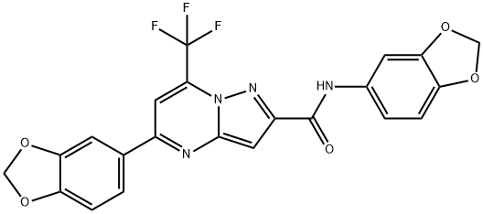 N,5-di(1,3-benzodioxol-5-yl)-7-(trifluoromethyl)pyrazolo[1,5-a]pyrimidine-2-carboxamide Structure