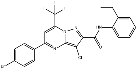 5-(4-bromophenyl)-3-chloro-N-(2-ethylphenyl)-7-(trifluoromethyl)pyrazolo[1,5-a]pyrimidine-2-carboxamide Structure