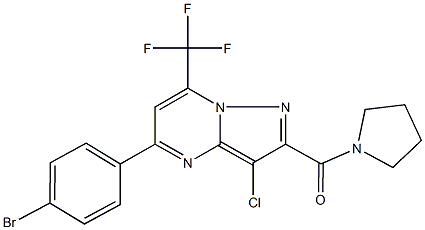 5-(4-bromophenyl)-3-chloro-2-(1-pyrrolidinylcarbonyl)-7-(trifluoromethyl)pyrazolo[1,5-a]pyrimidine|