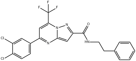 5-(3,4-dichlorophenyl)-N-(2-phenylethyl)-7-(trifluoromethyl)pyrazolo[1,5-a]pyrimidine-2-carboxamide Structure