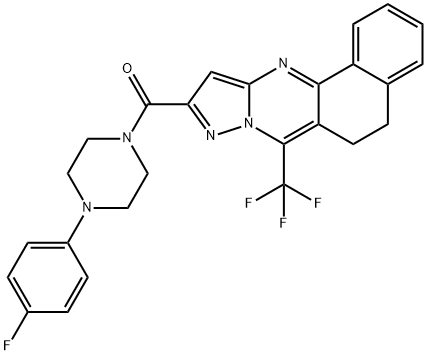 10-{[4-(4-fluorophenyl)-1-piperazinyl]carbonyl}-7-(trifluoromethyl)-5,6-dihydrobenzo[h]pyrazolo[5,1-b]quinazoline,313389-84-3,结构式