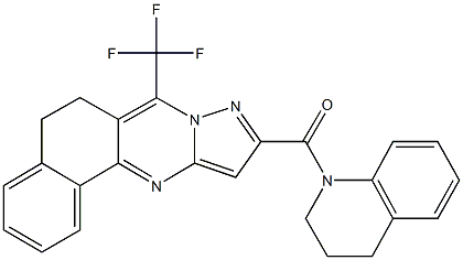 10-(3,4-dihydro-1(2H)-quinolinylcarbonyl)-7-(trifluoromethyl)-5,6-dihydrobenzo[h]pyrazolo[5,1-b]quinazoline Structure