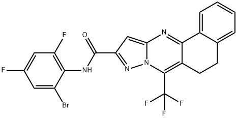 N-(2-bromo-4,6-difluorophenyl)-7-(trifluoromethyl)-5,6-dihydrobenzo[h]pyrazolo[5,1-b]quinazoline-10-carboxamide 结构式