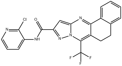 N-(2-chloro-3-pyridinyl)-7-(trifluoromethyl)-5,6-dihydrobenzo[h]pyrazolo[5,1-b]quinazoline-10-carboxamide 结构式