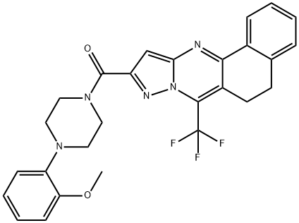 10-{[4-(2-methoxyphenyl)-1-piperazinyl]carbonyl}-7-(trifluoromethyl)-5,6-dihydrobenzo[h]pyrazolo[5,1-b]quinazoline Structure