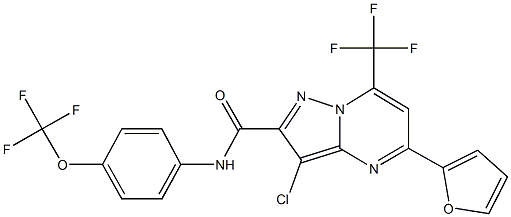 3-chloro-5-(2-furyl)-N-[4-(trifluoromethoxy)phenyl]-7-(trifluoromethyl)pyrazolo[1,5-a]pyrimidine-2-carboxamide Structure