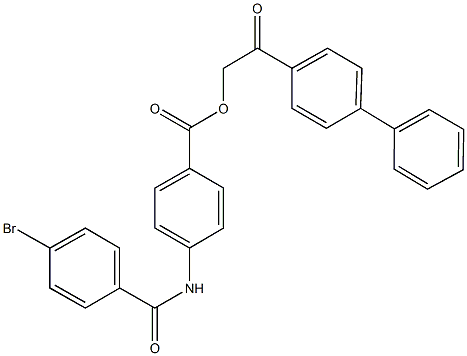 2-[1,1'-biphenyl]-4-yl-2-oxoethyl 4-[(4-bromobenzoyl)amino]benzoate Structure