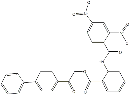 2-[1,1'-biphenyl]-4-yl-2-oxoethyl 2-({2,4-dinitrobenzoyl}amino)benzoate,313392-09-5,结构式