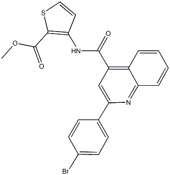 methyl 3-({[2-(4-bromophenyl)-4-quinolinyl]carbonyl}amino)-2-thiophenecarboxylate Structure