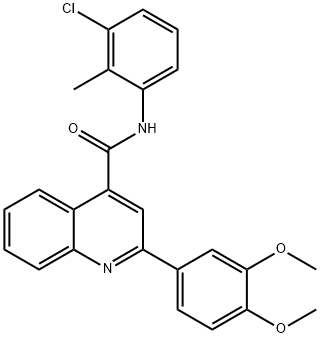 N-(3-chloro-2-methylphenyl)-2-(3,4-dimethoxyphenyl)-4-quinolinecarboxamide Struktur