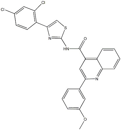 N-[4-(2,4-dichlorophenyl)-1,3-thiazol-2-yl]-2-(3-methoxyphenyl)-4-quinolinecarboxamide Struktur