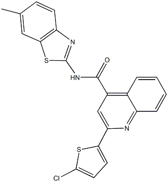 2-(5-chloro-2-thienyl)-N-(6-methyl-1,3-benzothiazol-2-yl)-4-quinolinecarboxamide,313393-39-4,结构式