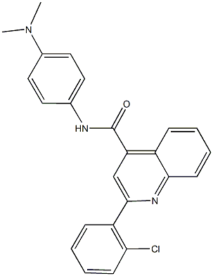 2-(2-chlorophenyl)-N-[4-(dimethylamino)phenyl]-4-quinolinecarboxamide 结构式