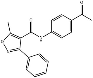 N-(4-acetylphenyl)-5-methyl-3-phenyl-4-isoxazolecarboxamide,313393-53-2,结构式