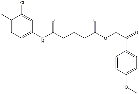 2-(4-methoxyphenyl)-2-oxoethyl 5-(3-chloro-4-methylanilino)-5-oxopentanoate,313393-59-8,结构式