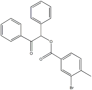 2-oxo-1,2-diphenylethyl 3-bromo-4-methylbenzoate Struktur