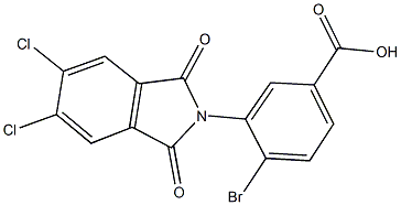 4-bromo-3-(5,6-dichloro-1,3-dioxo-1,3-dihydro-2H-isoindol-2-yl)benzoic acid Struktur
