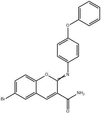 6-bromo-2-[(4-phenoxyphenyl)imino]-2H-chromene-3-carboxamide Struktur