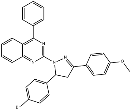 2-{5-(4-bromophenyl)-3-[4-(methyloxy)phenyl]-4,5-dihydro-1H-pyrazol-1-yl}-4-phenylquinazoline Structure