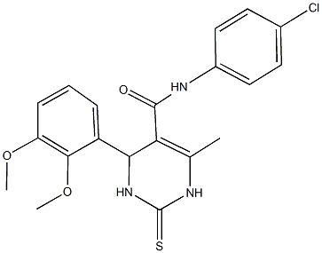 N-(4-chlorophenyl)-4-(2,3-dimethoxyphenyl)-6-methyl-2-thioxo-1,2,3,4-tetrahydro-5-pyrimidinecarboxamide Structure