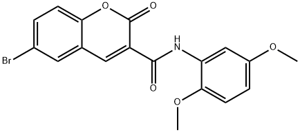 6-bromo-N-(2,5-dimethoxyphenyl)-2-oxo-2H-chromene-3-carboxamide,313398-12-8,结构式