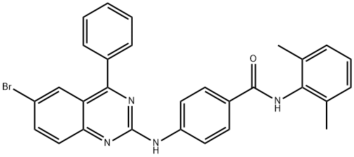 4-[(6-bromo-4-phenyl-2-quinazolinyl)amino]-N-(2,6-dimethylphenyl)benzamide,313399-06-3,结构式