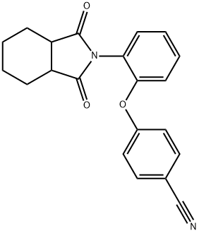4-[2-(1,3-dioxooctahydro-2H-isoindol-2-yl)phenoxy]benzonitrile Struktur