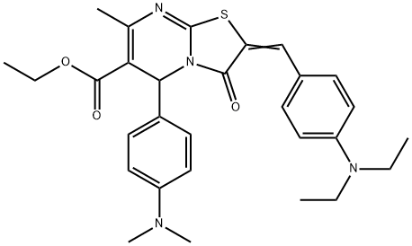 313400-71-4 ethyl 2-[4-(diethylamino)benzylidene]-5-[4-(dimethylamino)phenyl]-7-methyl-3-oxo-2,3-dihydro-5H-[1,3]thiazolo[3,2-a]pyrimidine-6-carboxylate