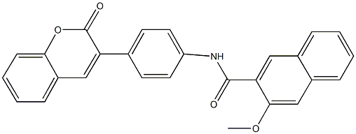 3-methoxy-N-[4-(2-oxo-2H-chromen-3-yl)phenyl]-2-naphthamide Struktur