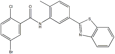 N-[5-(1,3-benzothiazol-2-yl)-2-methylphenyl]-5-bromo-2-chlorobenzamide Structure